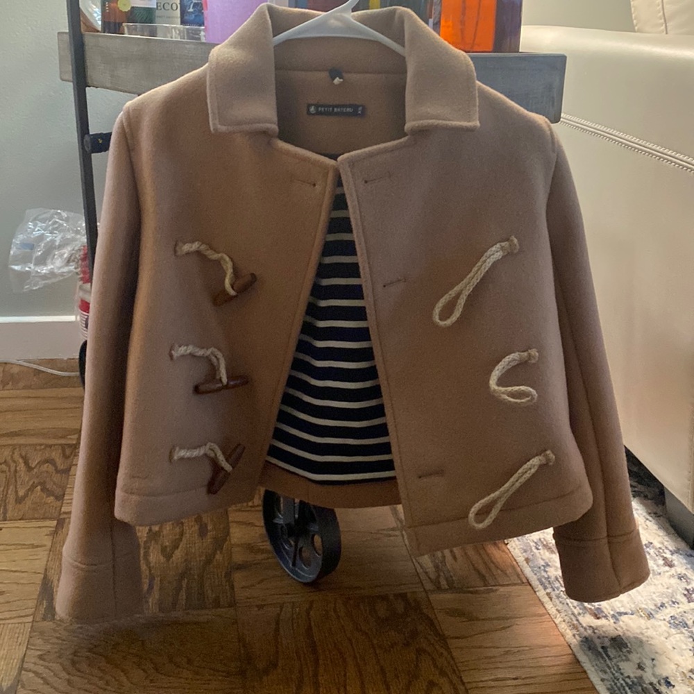 Petit Bateau Brand camel colored crop peacoat. Worn once.